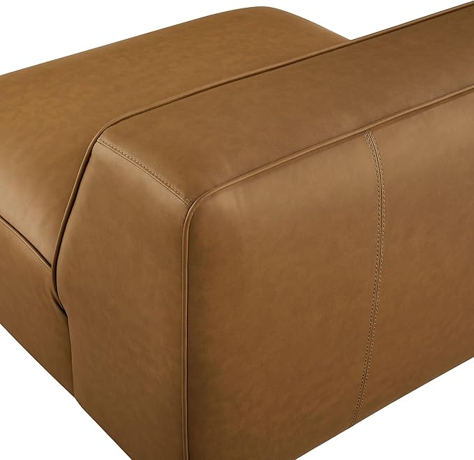 Modway Auren Vegan Leather Modular Armless Chair in Camel - Image 9