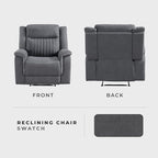 Lexicon Manual Recliner Chair, Polished Microfiber Reclining Sofa Chair - Image 6