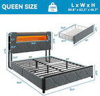 Jocoevol Queen Upholstered LED Bed Frame - Image 2