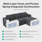 Novilla L-Shape Sectional Couches - Image 4