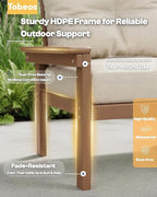 HDPE 3 Piece Patio Furniture Set, All-Weather Outdoor Couch Set - Image 4