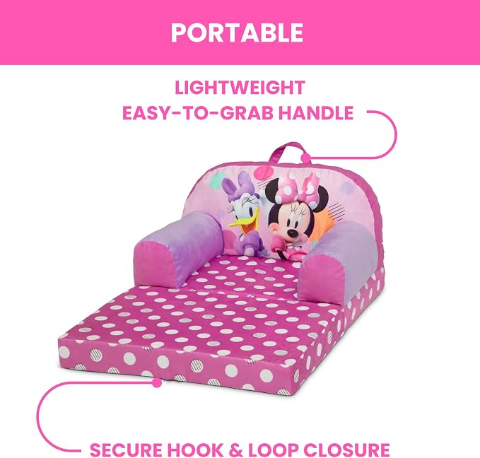 Delta Children - Minnie Mouse Cozee Buddy Flip-Out Kids Chair - Image 8