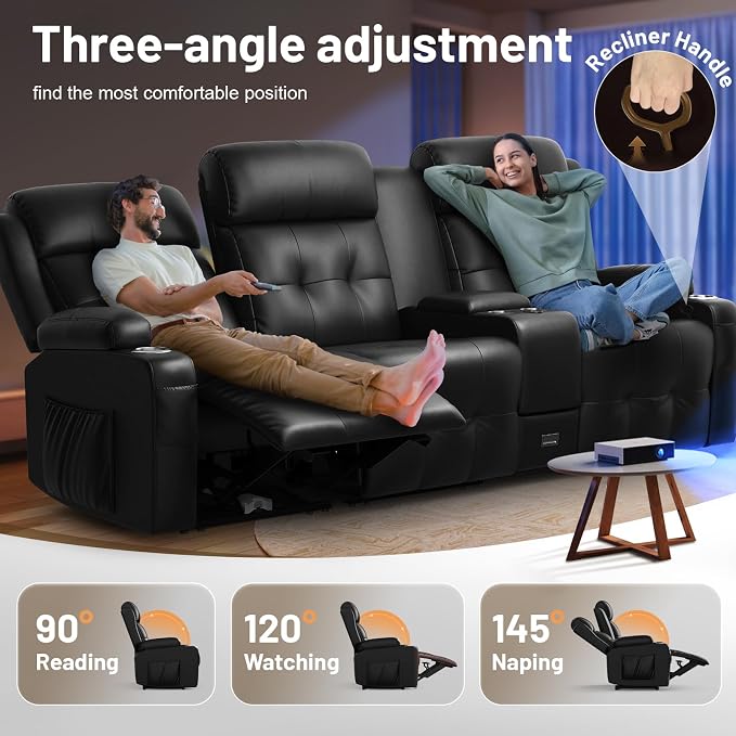 Recliner Sofa Set, Massage Home Theater Set - Image 4
