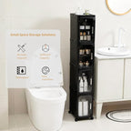4-Tier Tall Narrow Storage Cabinet, Slim Bathroom Storage Cabinet - Image 3