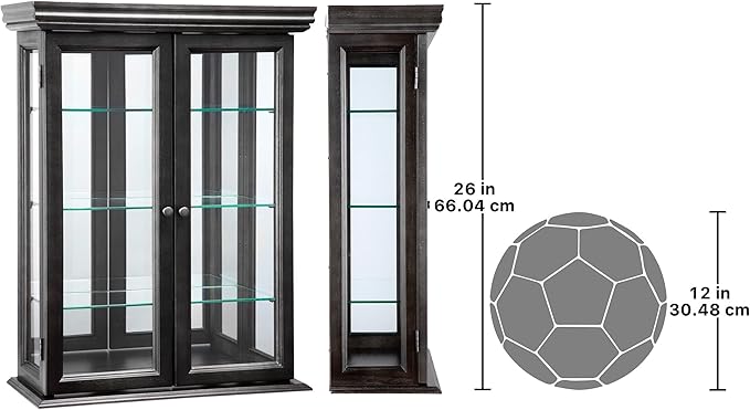 Design Toscano Country Tuscan Hardwood Wall Curio Cabinet: Ebony Black Finish - Image 2