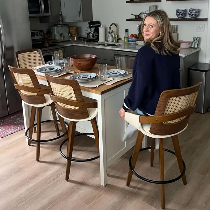 Set of 3 Bar Stools Counter Height - Image 5