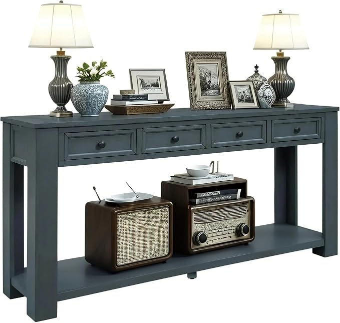 LKTART Solid Wood Console Table, Long Sofa Table Entryway Table by LKTART