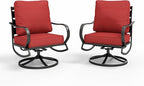 Sophia & William 2 Pieces Patio Furniture Sets Metal Sofa Chairs Patio Cushion by SophiaWilliam