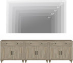 WAMPAT Farmhouse TV Stand for 100 Inch TV, 3-in-1 TV Console Table for - Image 4