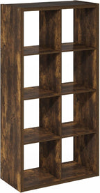 Furinno Cubicle Book Shelf, 8-Cube Bookshelf, Extra Thick Frame Horizontally & - Image 10