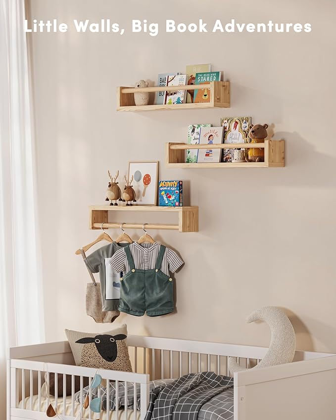 G&W Gruwald Nursery Book Shelves, Hanging Bookshelf, Wall Book Shelves - Image 5