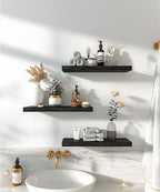 YYWUOJJ Wood Floating Shelves for Wall Decor, Rustic Wall Shelves for Bedroom - Image 3