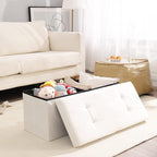 Storage Ottoman Bench Foldable Seat Footrest Shoe Bench End of Bed Storage - Image 6