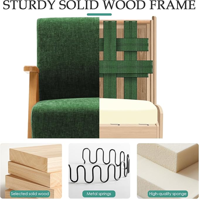 2 Pcs Home Accent Chair Mid Century Modern Accent Chair - Image 4