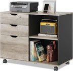 DEVAISE 3-Drawer Wood File Cabinet, Mobile Lateral Filing Cabinet, Printer Stand by DEVAISE