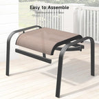 ONBRILL Outdoor Ottoman Set of 2, All Weather Outdoor Foot Stool - Image 8
