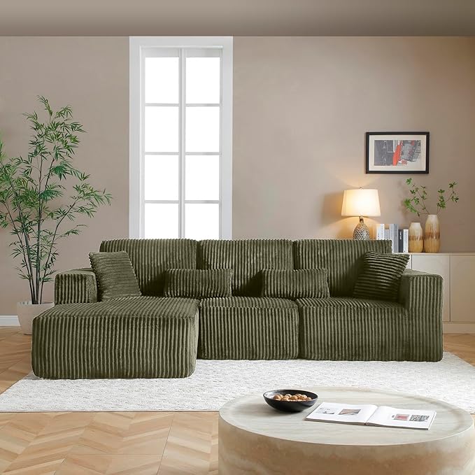 110" Cloud Sectional Couch, Modular Sectional Sofa by HANXIN