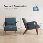 DUMOS Mid Century Modern Accent Chair, Upholstered Armchair - Image 2