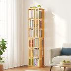 SpaceAid 6 Tier Rotating Bookshelf Tower, Bamboo Spinning Book Shelf, Revolving by SpaceAid