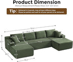 133" Oversized Cloud Boneless Sofa Couch - Image 2