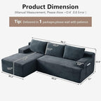 96" Cloud Sectional Couch with L-Shape Chaise, Modular Comfy Sofa Chaise Longue - Image 2