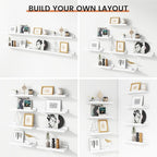 Floating Picture Ledge Shelves Set of 8, 16 Inch Solid Wood Wall Shelves - Image 6