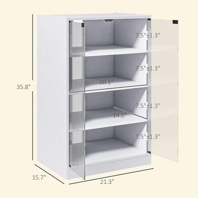 HOMCOM Media Cabinet, 4-Tier Stereo Cabinet - Image 3