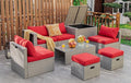 Tangkula 8 Piece Patio Wicker Furniture Set, Patiojoy Space Saving Outdoor PE by TANGKULA