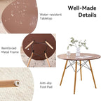 5-Piece Round Dining Table Set, Small 35.5" Kitchen Table Chairs Set of 4 Space - Image 4