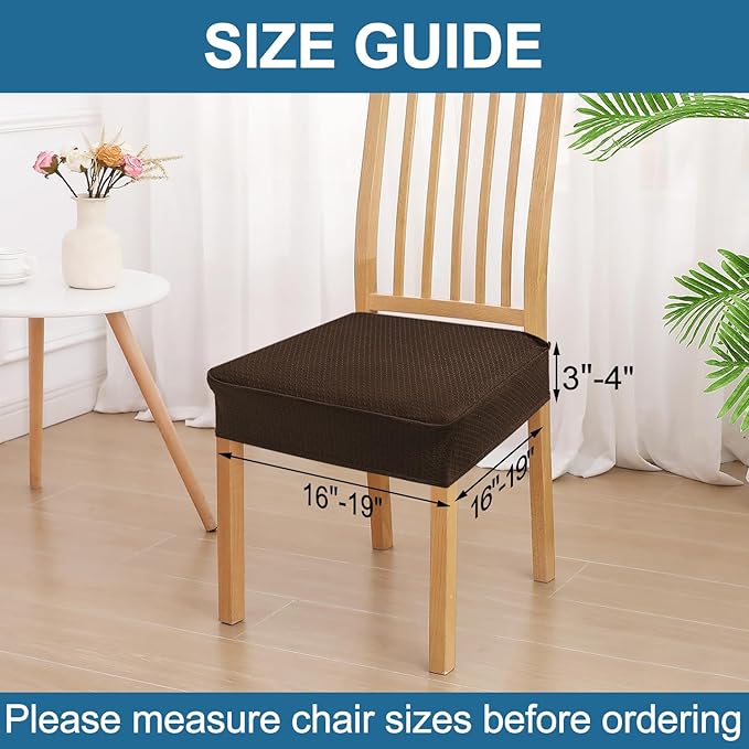 Smiry Waterproof Seat Covers for Dining Room Chairs Set of 10, Stretch Jacquard - Image 2