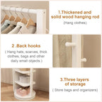 WoodsWhisper Full Length Mirror Coat Rack Solid Wood Floor Mirror 66"x12" Full - Image 8