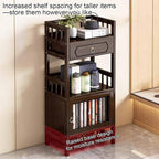 Bamboo Storage Cabinet with Drawer, Tea Set/Book/Decorative Items Storage Rack - Image 4