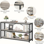 LVB Farmhouse Industrial Console Table, Wood Metal Foyer Entryway Sofa Tables - Image 5
