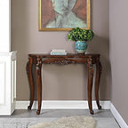 Solid Wood Console Traditional Decorative Furniture Tables, Half Moon Sofa Table by AUQMTAIN
