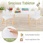 Costzon Kids Table and Chair Set, 3 Pieces Wooden Activity Table & 2 Rabbit - Image 5
