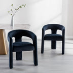 BESTANO Set of 3 Modern Velvet Fabric Upholstered Dining Chairs - Image 2