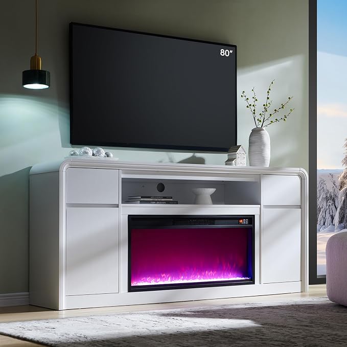 Modern Fireplace TV Stand with 36" LED Electric Fireplace by AITJUNZ