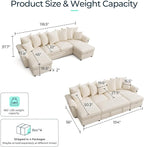 LINSY HOME Oversized Sectional Sleeper Sofa - Image 2