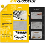 AAAAAcessories D-Shaped Chair Cushions, Machine-Washable Cover, Checkered - Image 9