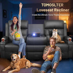 3-Seater Loveseat Recliner Sofa, Home Theater Seating Reclining Couch - Image 7