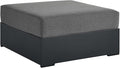 Modway Tahoe Aluminum Ottoman in Gray Charcoal by Modway