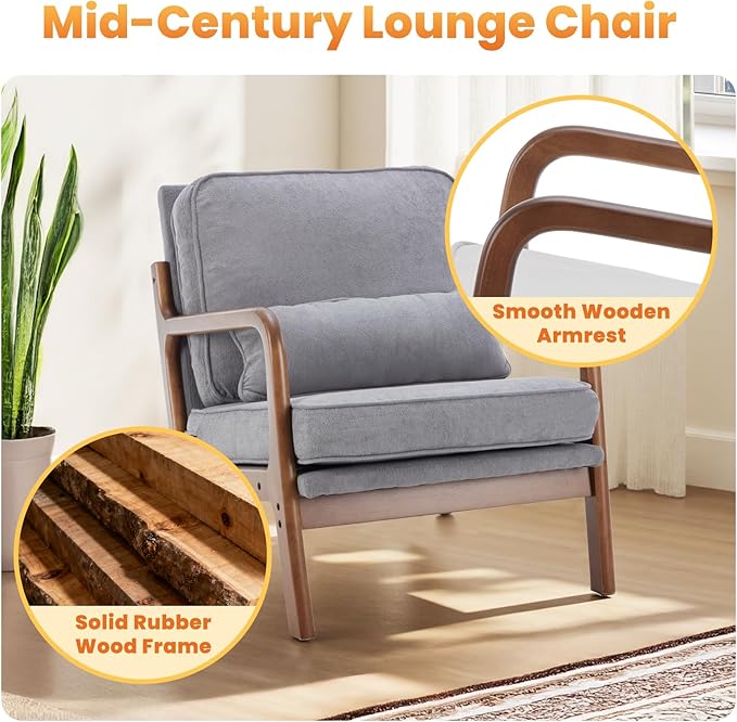 DUMOS Mid Century Modern Chair, Accent Chair - Image 4