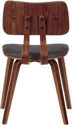 Armen Living Jaguar Dining Chair in Charcoal Fabric and Walnut Wood Finish - Image 8
