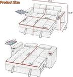 oaaktu Large Size Convertible Sleeper Sofa Bed, Polka dot Velvet Pull Out Futon - Image 2