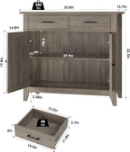HORSTORS Kitchen Storage Cabinet, Modern Farmhouse Buffet Cabinet - Image 3