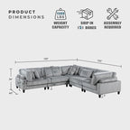 Lexicon 120 Inch Modular Sectional Sofa - Image 2