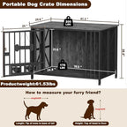 Easycom Foldable Large Dog Crate Furniture, 41.3" Assembly-Free Dog Crates - Image 3
