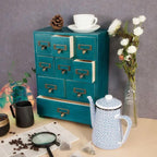 Apothecary Cabinet with 9 Drawers & Labels Rustic Library Card Catalog Cabinet - Image 5