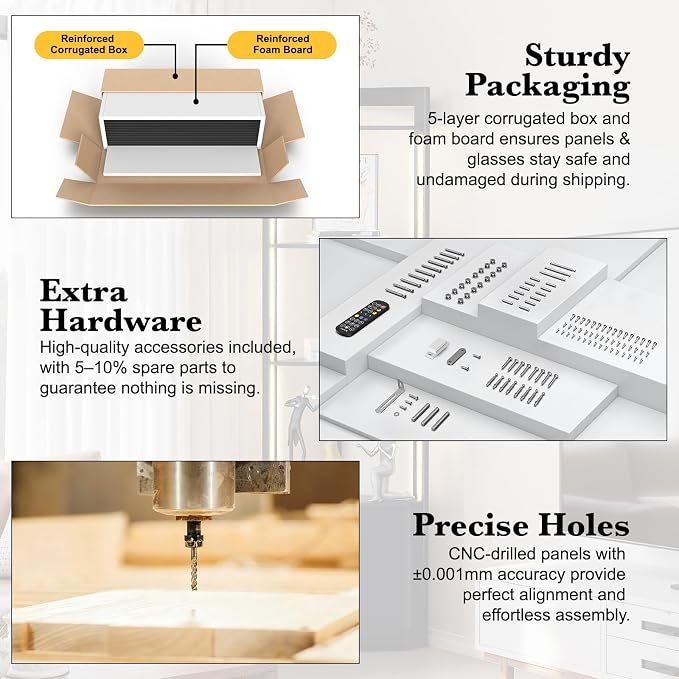5-Tier Display Cabinet, RGBWIC LED Light, Remote & APP Control, Adjustable - Image 8