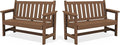 SERWALL Outdoor Bench, HDPE Outdoor Benches Weatherproof, 2-Person Garden Bench by SERWALL